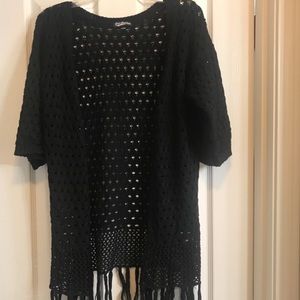 Kohl’s Freshman Open Knit Crochet Fringe Cardigan